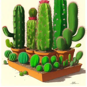 Cactus Plant with Hairbrush and Brush