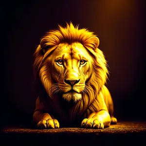 Wild King Resting: Majestic Lion in Studio