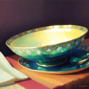 Chinese Porcelain Tea Cup on Table