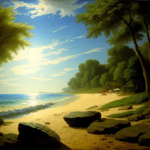 Serene Sunset on Tropical Beach