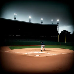 Nighttime Baseball under the Starry Sky