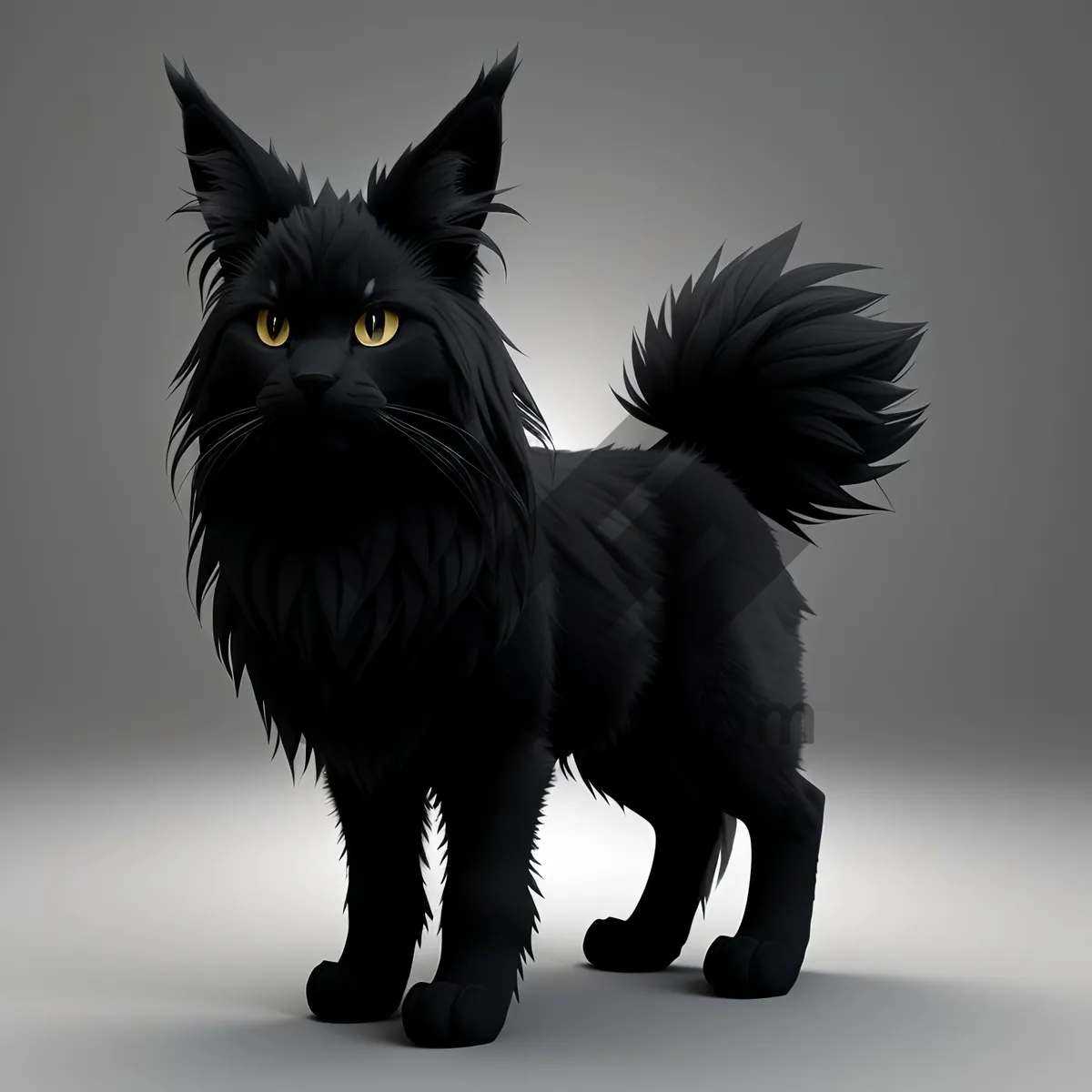 Picture of Adorable black kitty with mesmerizing eyes