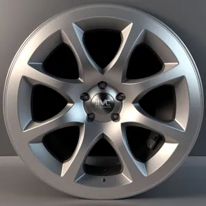 Sleek black car wheel with intricate spoke design.