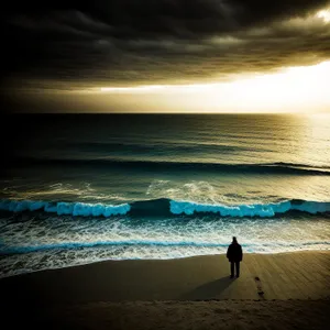 Serenity by the Sea: A Captivating Sunset over the Coastline
