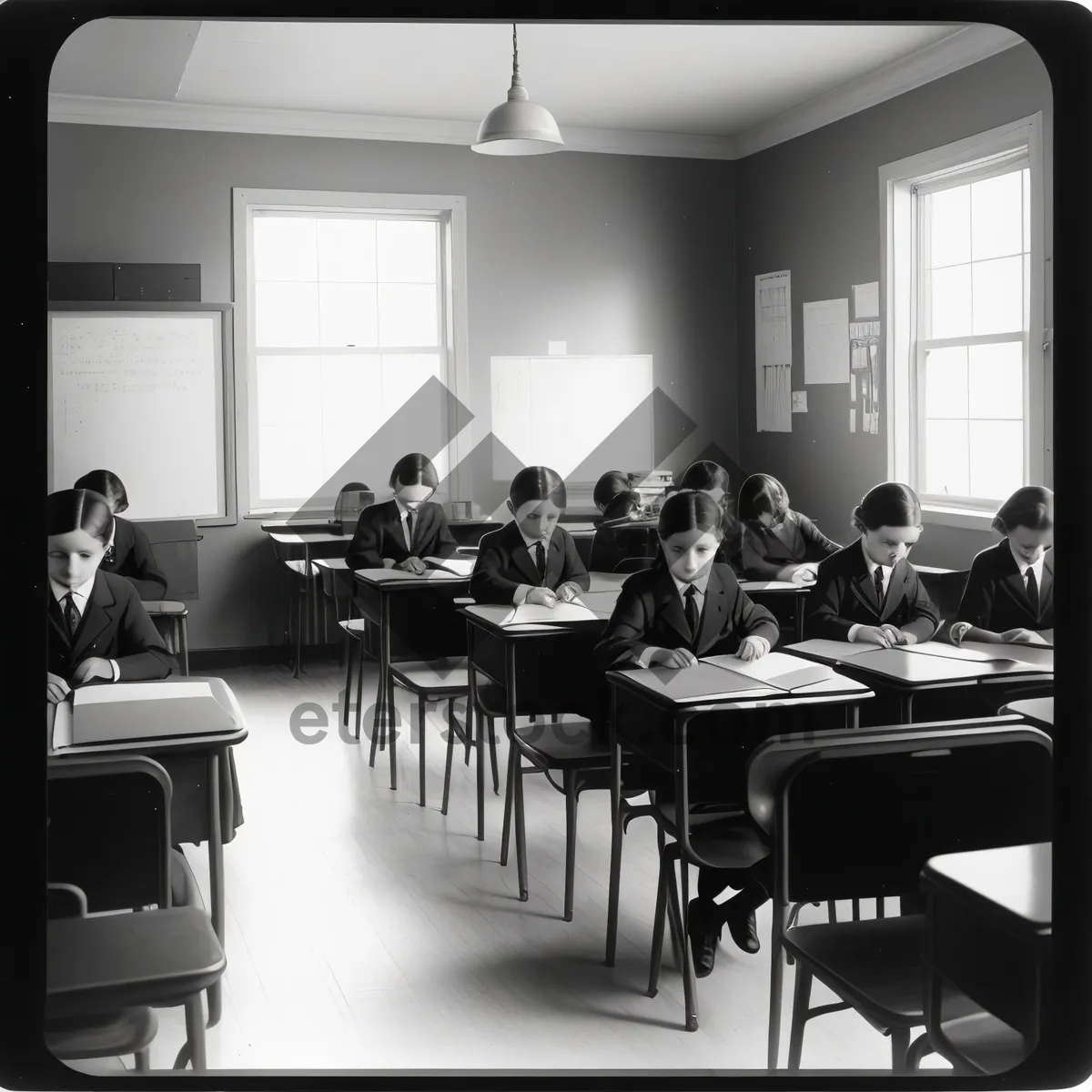 Picture of Modern Minimalist Office Interior Design with Wooden Furniture