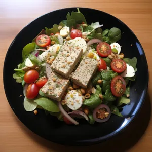 Gourmet Salad with Grilled Chicken and Veggies