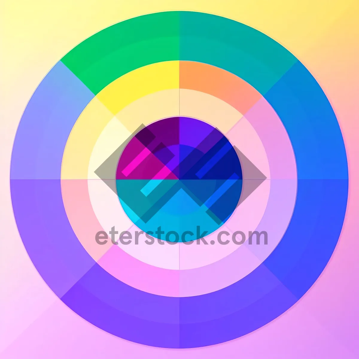 Picture of Colorful Gradient Mosaic Artwork with Modern Elements