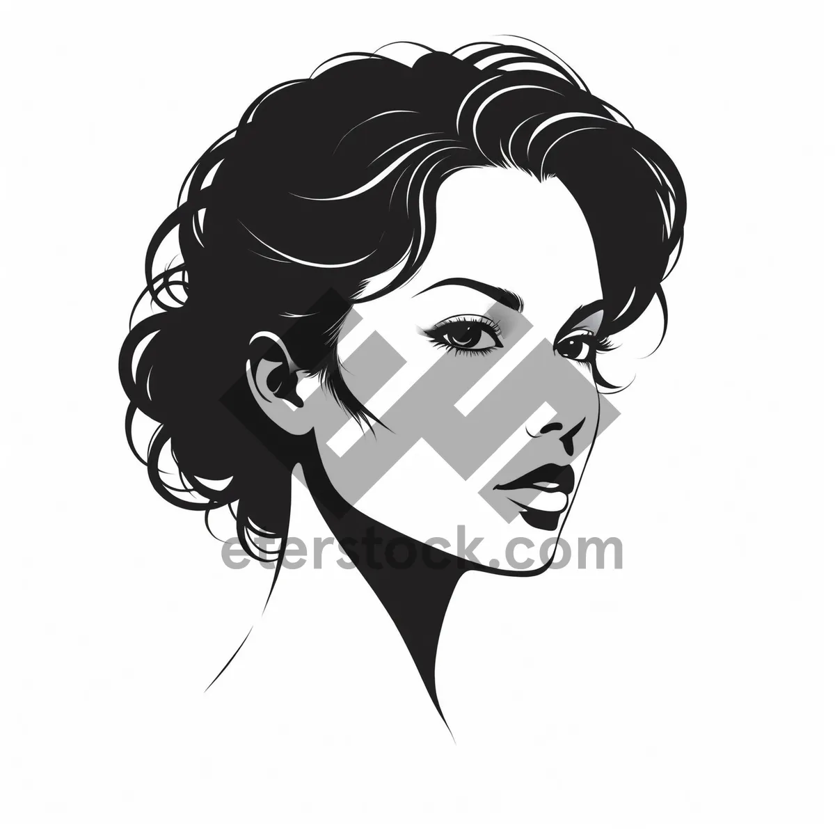 Picture of Black Cartoon Haircut Design Art Drawing