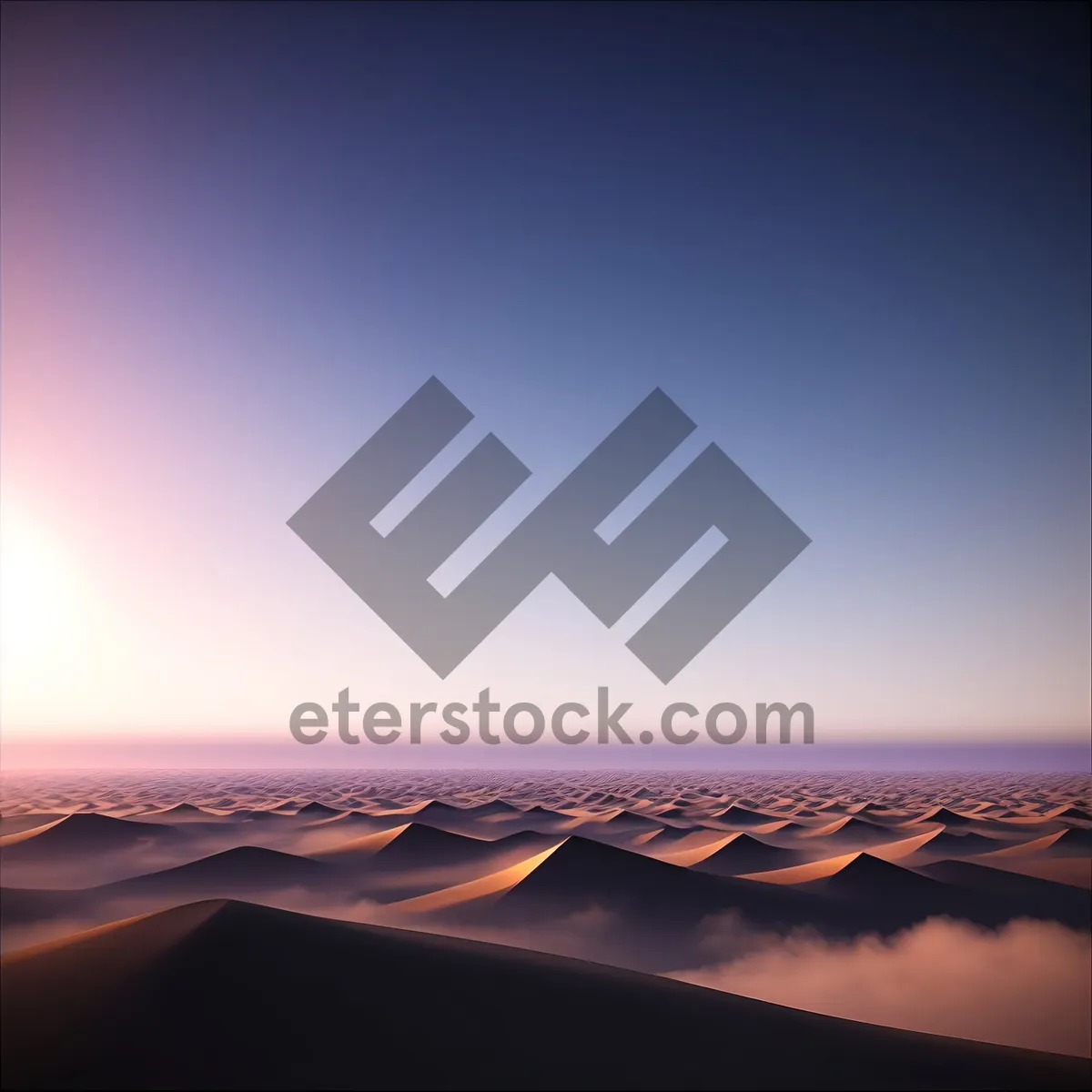 Picture of Serenity at Sunset: Desert's Golden Horizon