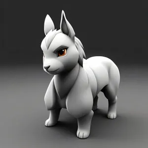 Cute Cartoon Baby Bunny - 3D Render