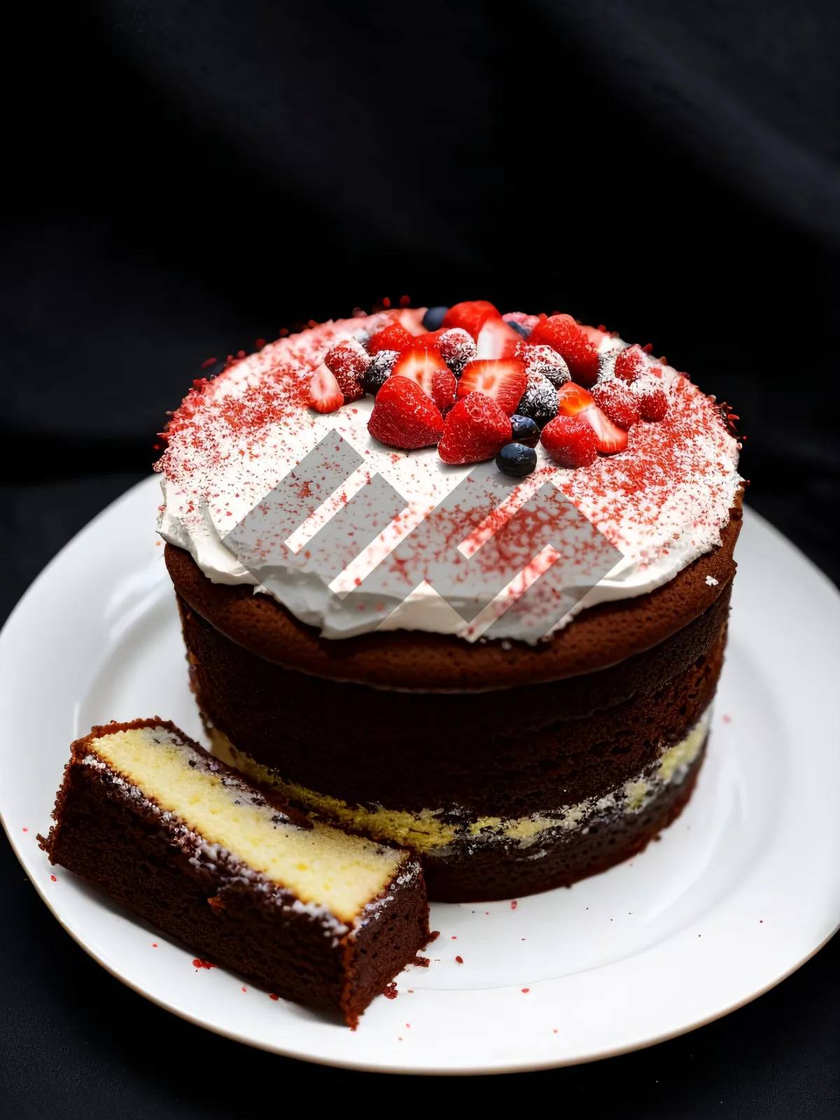 Picture of Delectable Berry Trifle with Chocolate Sauce