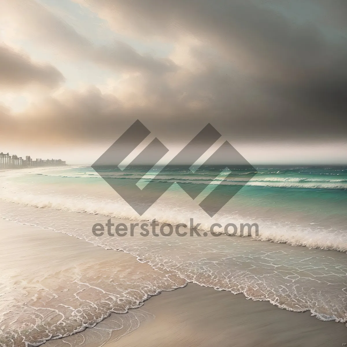 Picture of Sandy Bliss: Coastal Tropical Oasis with Turquoise Waters