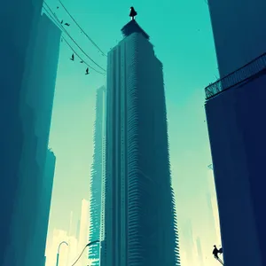 City Spires: A modern high-rise skyscraper in the downtown district