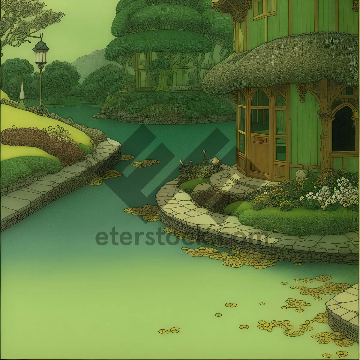 Picture of Emerald Waters Reflect Tranquil Cityscape