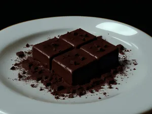 Chocolate Cake Slice with Cream and Coffee