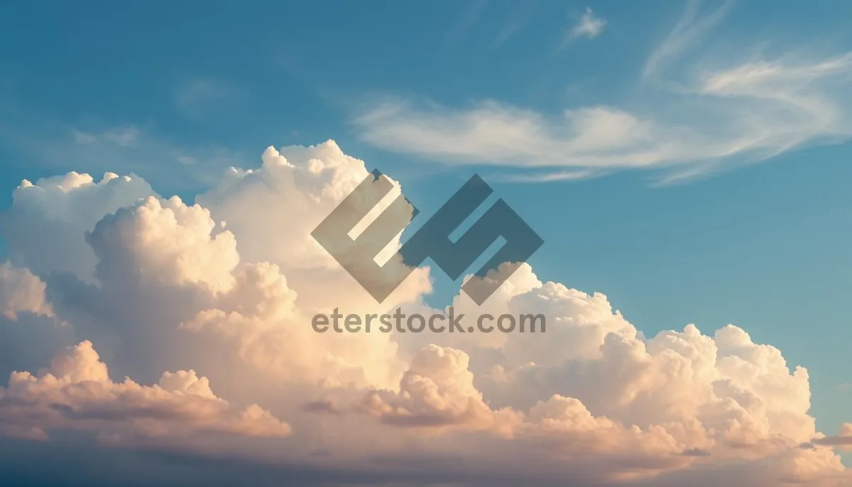 Picture of Bright Summer Sky with Fluffy White Clouds