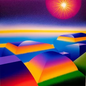 Colorful Geometric Fractal Rainbow Artwork