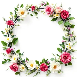 Floral Spring Pattern Decoration Card with Ornate Border