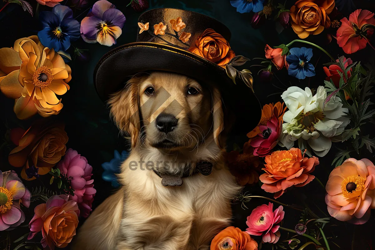 Picture of Portrait of a Cute Golden Retriever Pup