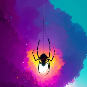 Starlit Spider Web in Night's Glow