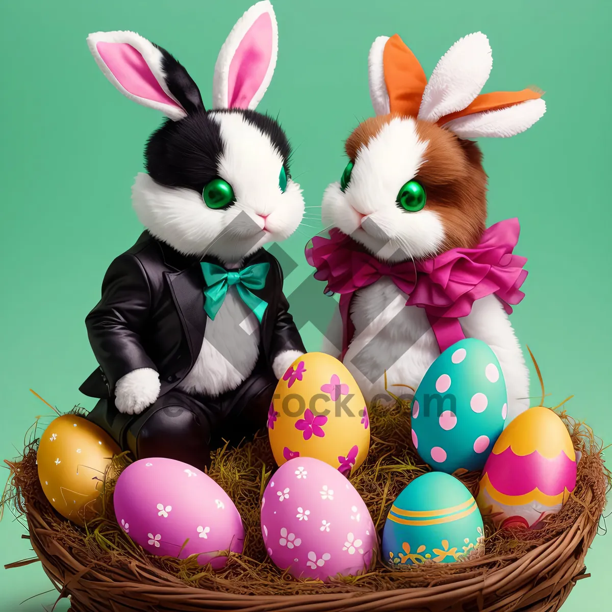 Picture of Colorful Easter Bunny Egg Hamper