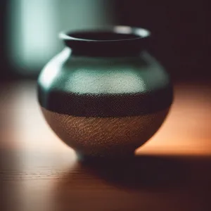 Traditional Chinese Porcelain Tea Cup in Glass Container