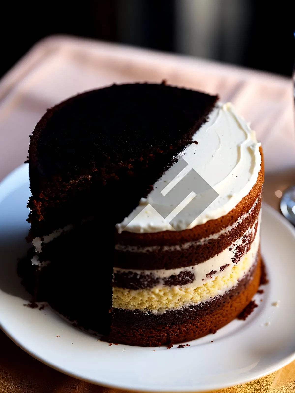 Picture of Delicious Chocolate Cake Slice with Rich Chocolate Sauce