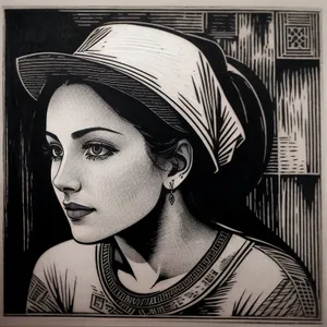 Stunning Studio Portrait: Beautiful Brunette in Black Hat