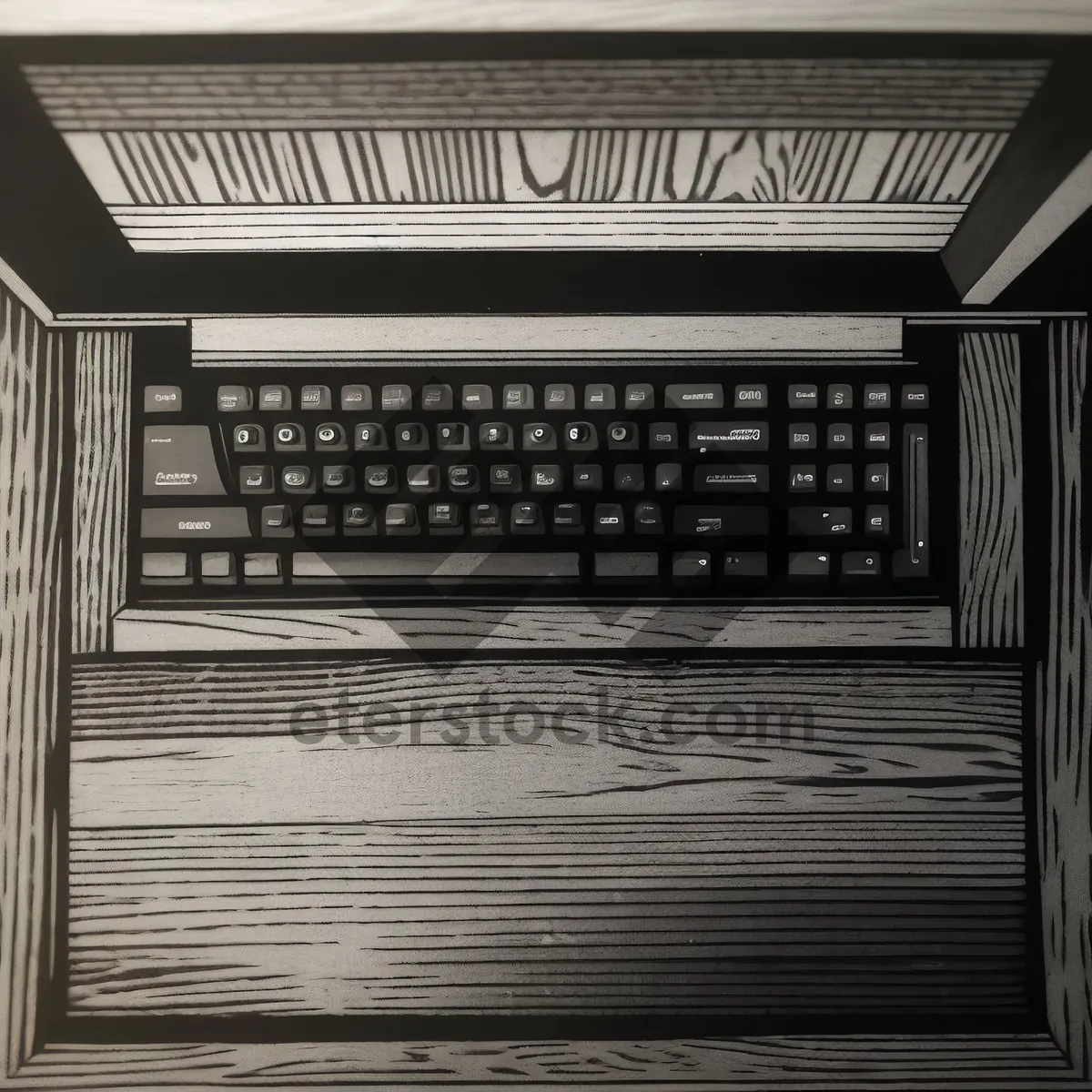 Picture of Retro Typewriter Keyboard on Historic Building