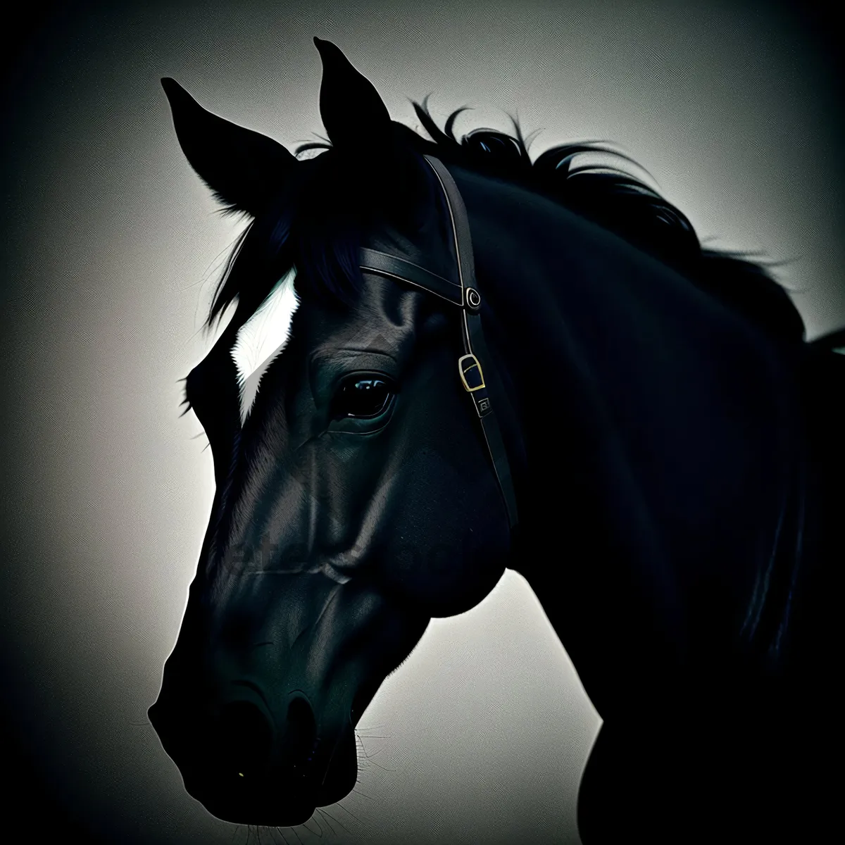 Picture of Beautiful Chestnut Thoroughbred Stallion Grazing in Meadow