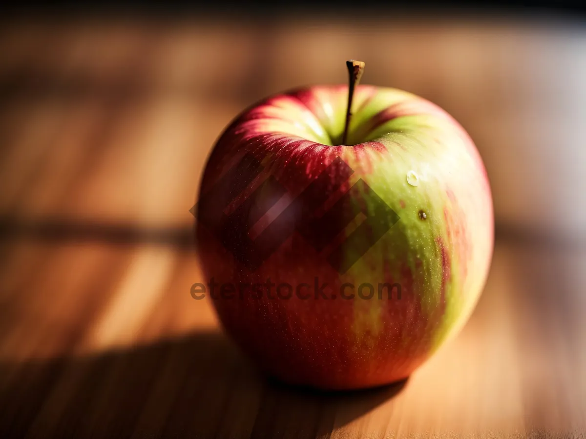 Picture of Fresh and Juicy Granny Smith Apple Close-Up View