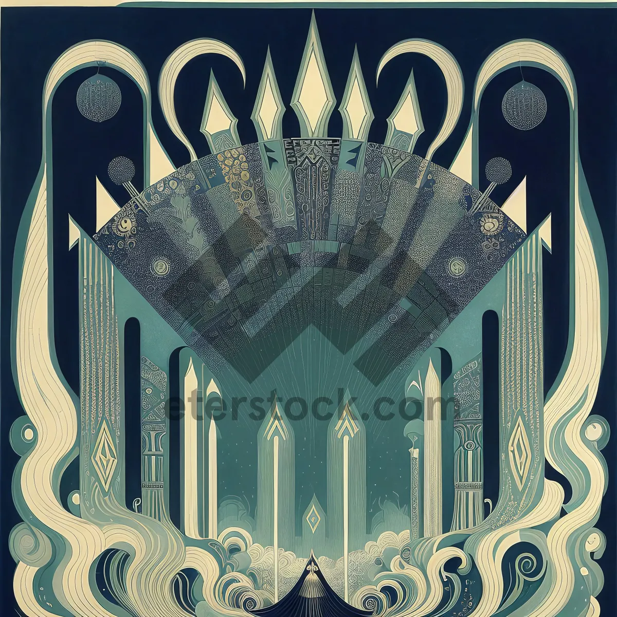 Picture of Decorative Menorah Ornament with Fire Screen Design