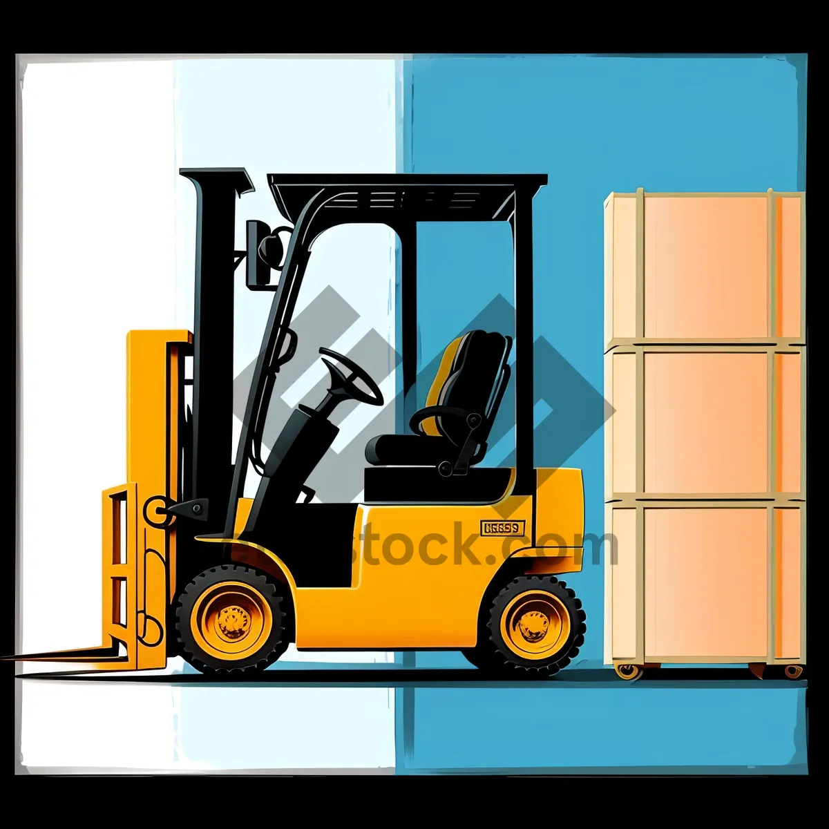 Picture of Heavy-duty Forklift on Industrial Construction Site