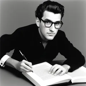 Professional Office Worker Smiling with Laptop