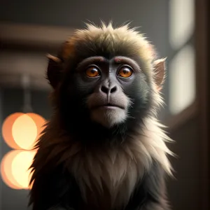 Wild Primate Portrait with Piercing Eyes