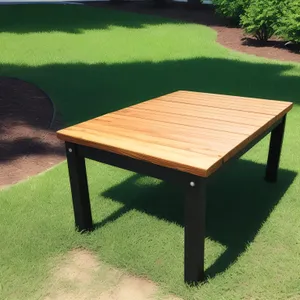 Wooden Golf Seat on Green Grass