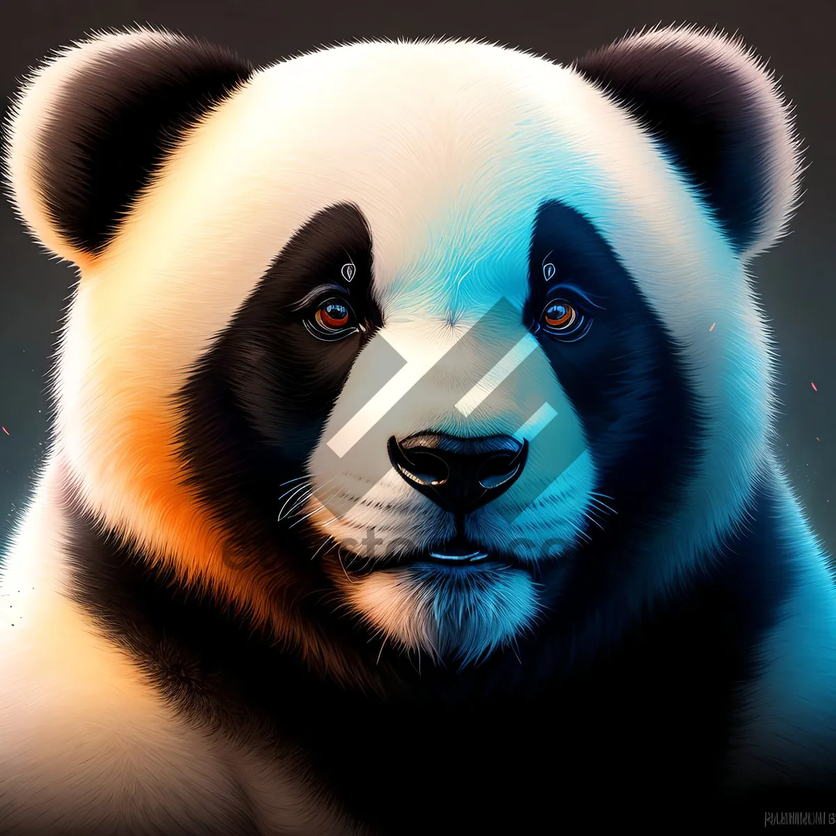 Picture of Adorable Black and White Giant Panda Bear