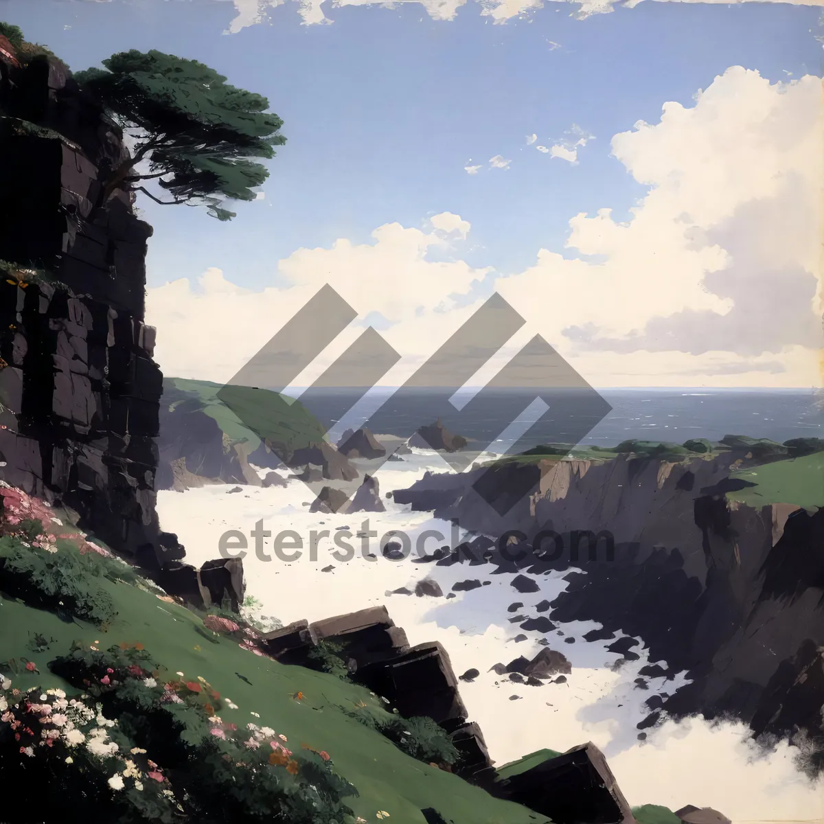 Picture of Scenic Coastal Promontory: A Majestic Clifftop Overlooking the Sea