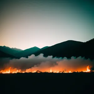 Vibrant Sunset Over Majestic Mountains