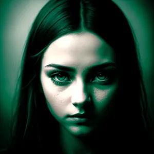 Sultry Beauty: Dark-Haired Sorceress Exuding Sensuality