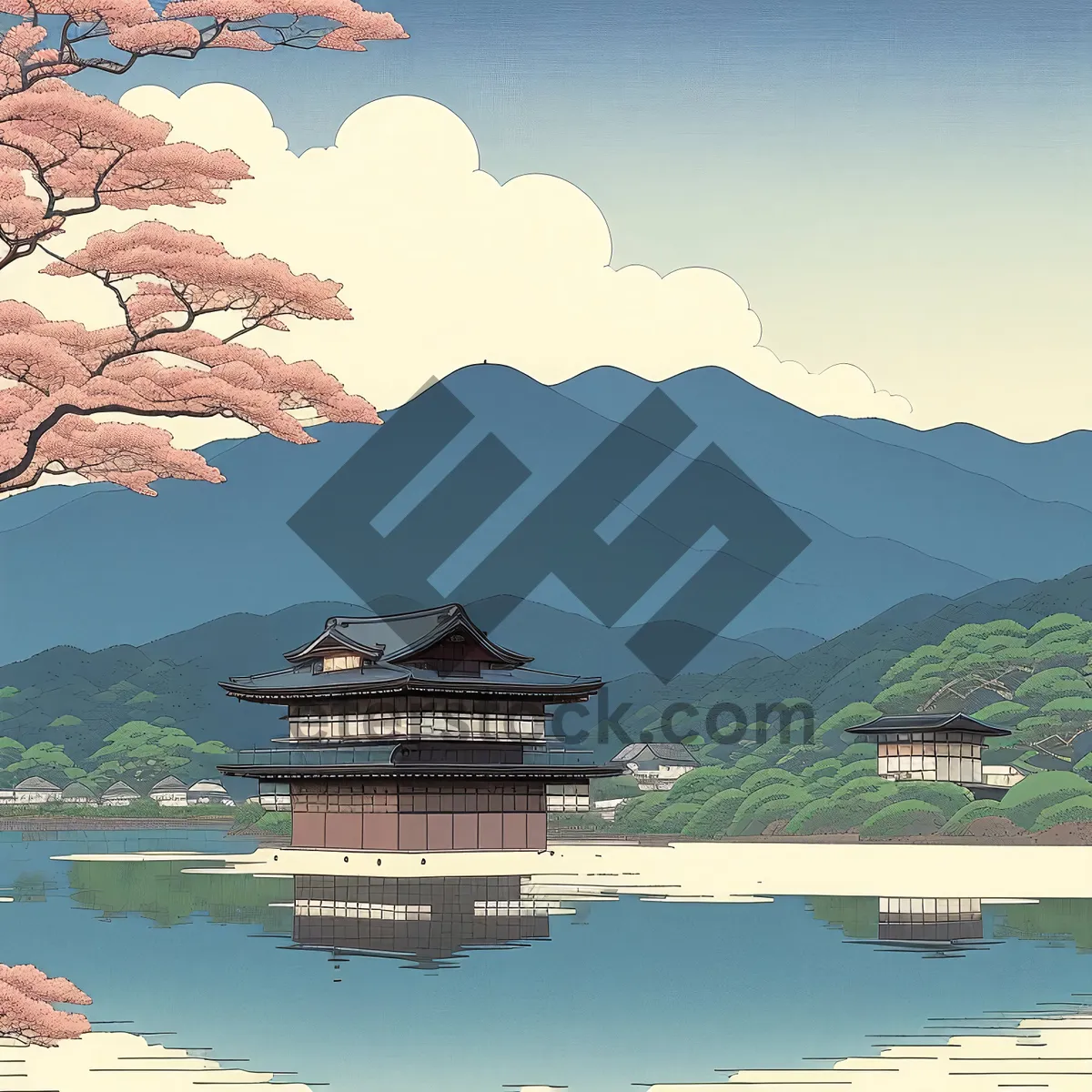 Picture of Serene Lakeside Retreat with Majestic Mountain Views.