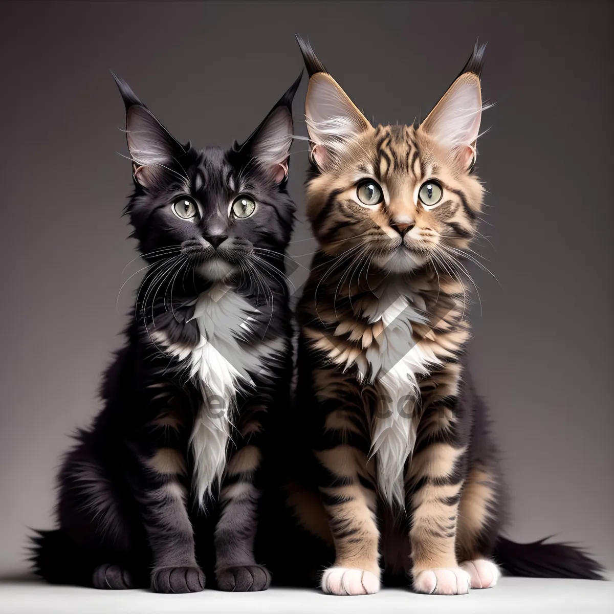 Picture of Adorable furry tabby kitten with captivating eyes