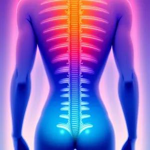 3D Anatomical Spine X-ray Graphic for Medical Science