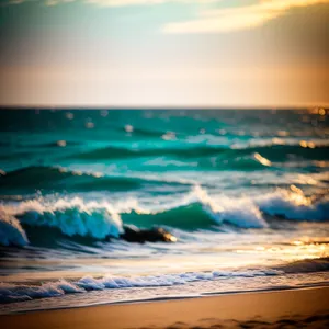 Serenity by the Sea: Sun-kissed Waves Embrace the Shoreline