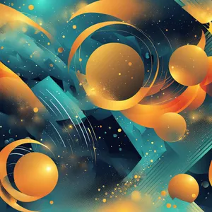 Bright Planet Orbiting Satellite in Space