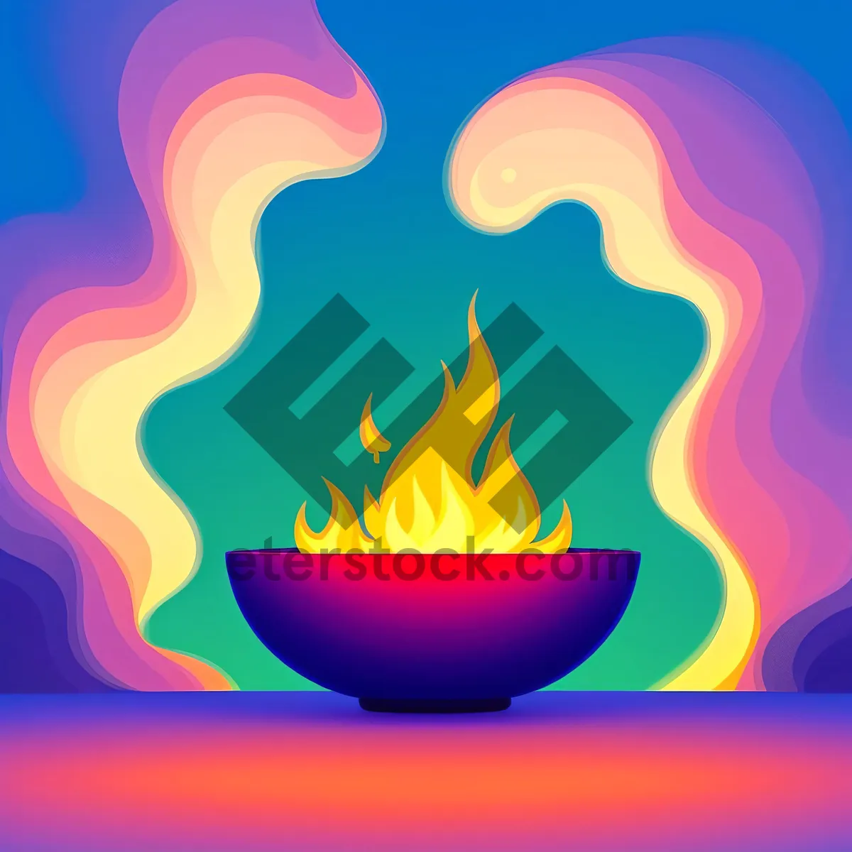 Picture of Blazing Heat Icon: Artistic Graphic Design Element.