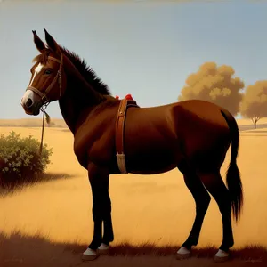 Majestic Thoroughbred Stallion in Rural Field