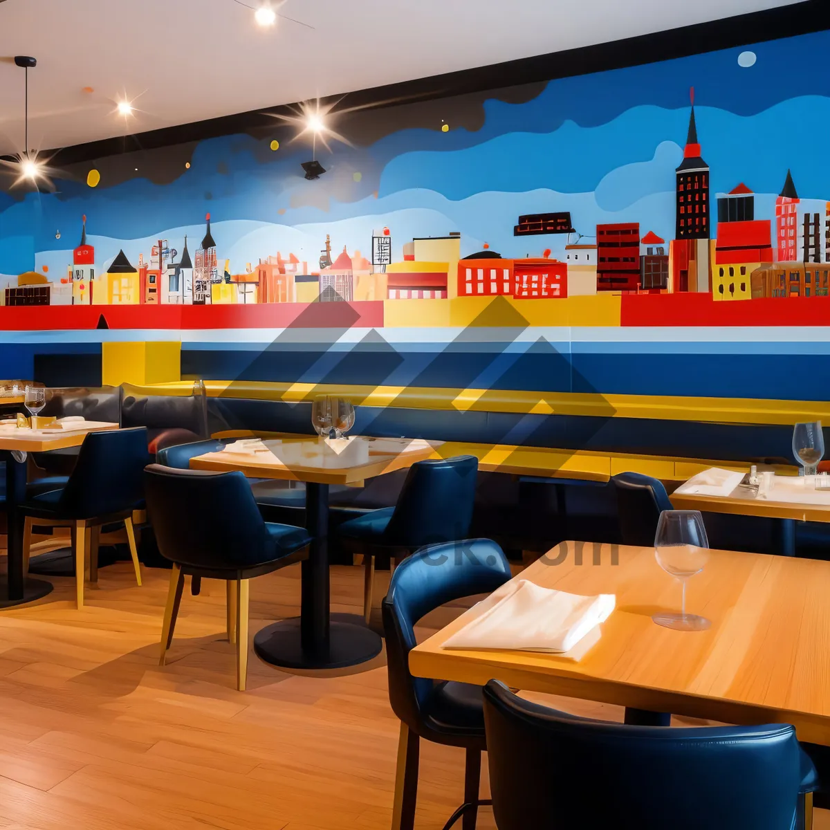 Picture of Modern interior design of empty restaurant hall