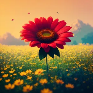 Vibrant Sunflower Blooming in Sunny Meadow