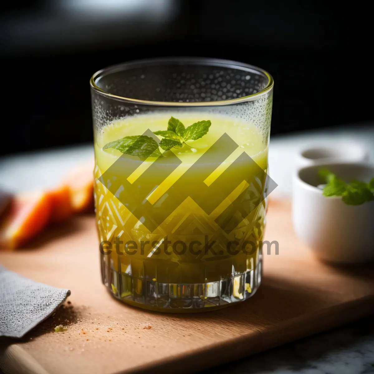 Picture of Cold Refreshing Fruit Juice in Glass with Ice